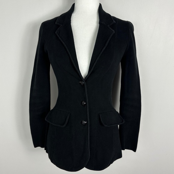 Ralph Lauren Black Knit SweaterBlazer Womens Size XS Double Button Professional - Picture 16 of 16